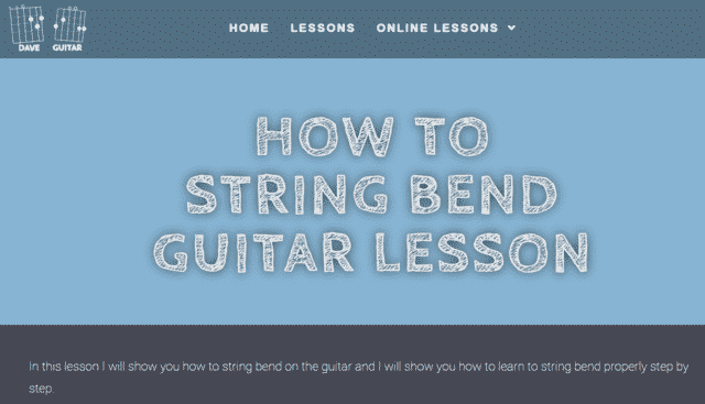 daveguitar learn guitar string bending lessons online