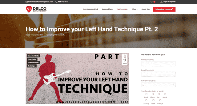 delcoguitartoday learn guitar left hand training lessons online
