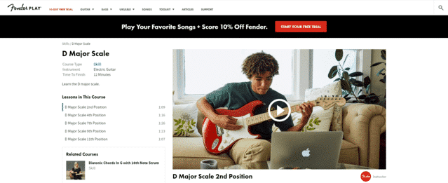 fender learn caged guitar lessons online