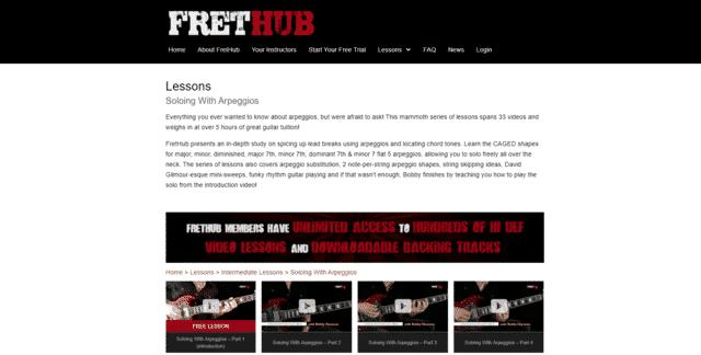 frethub learn guitar arpeggios lessons online