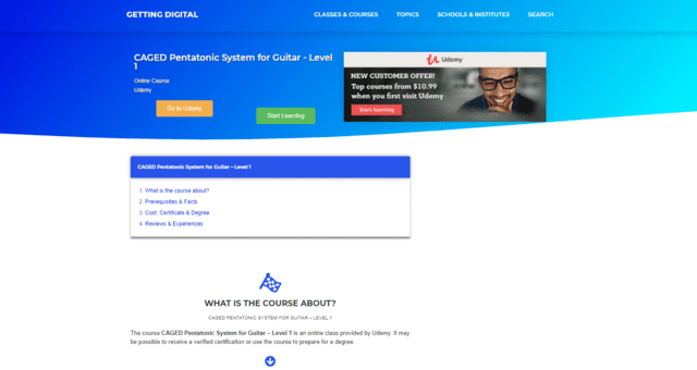 gettingdigital learn caged guitar lessons online