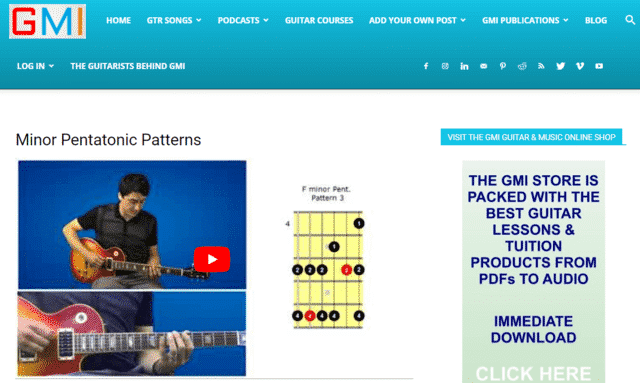 guitarandmusicinstitute learn guitar pentatonic lessons online