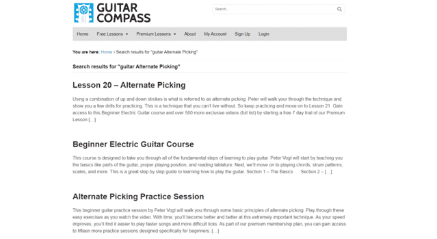 guitarcompass learn guitar alternate picking lessons online