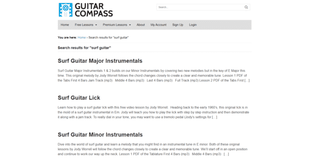 guitarcompass learn surf guitar lessons online