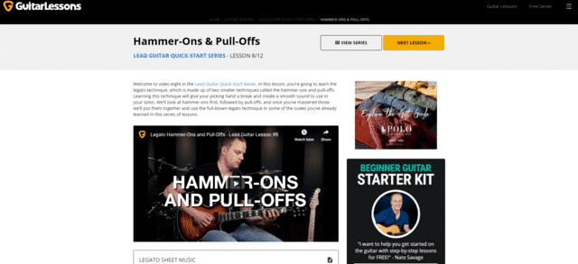 guitarlessons learn guitar hammer ons pull offs lessons online