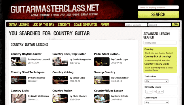 guitarmasterclass learn country guitar lessons online