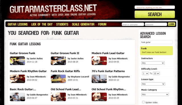 guitarmasterclass learn funk guitar lessons online