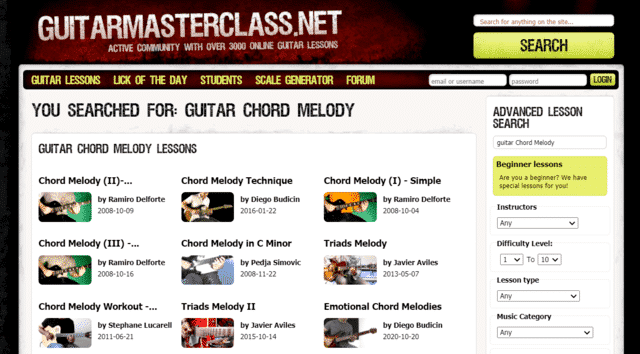 guitarmasterclass learn guitar chord melody lessons online