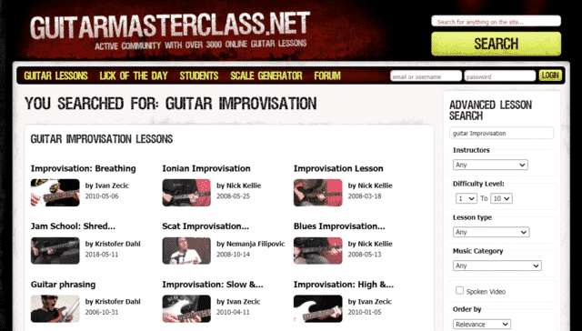 guitarmasterclass learn guitar improvisation lessons online