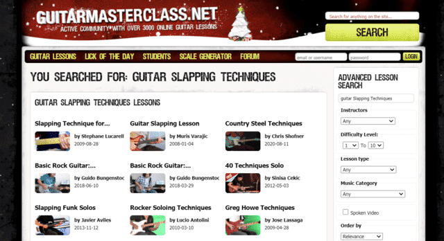 guitarmasterclass learn guitar slapping techniques lessons online