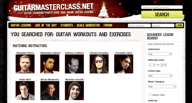 guitarmasterclass learn guitar workouts and exercises lessons online