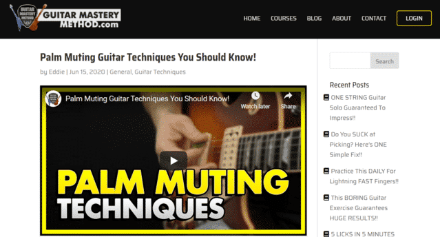 guitarmasterymethod learn guitar palm muting lessons online