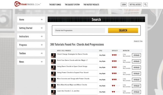 guitartricks learn guitar chords and progression lessons online