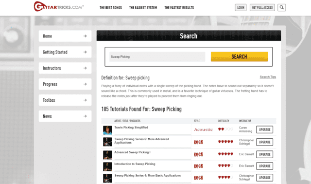 guitartricks learn guitar sweep picking lessons online