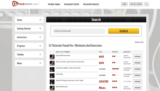 guitartricks learn guitar workouts and exercises lessons online