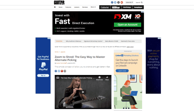 guitarworld learn guitar alternate picking lessons online