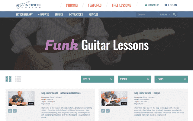 infiniteguitar learn funk guitar lessons online