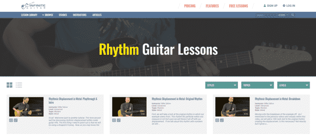 infiniteguitar learn rhythm guitar lessons online