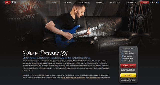 jamplay learn guitar sweep picking lessons online