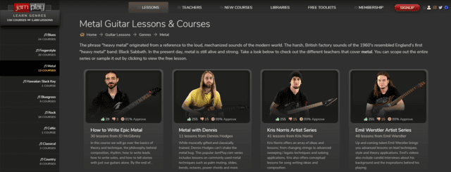 jamplay learn hard rock metal guitar lessons online