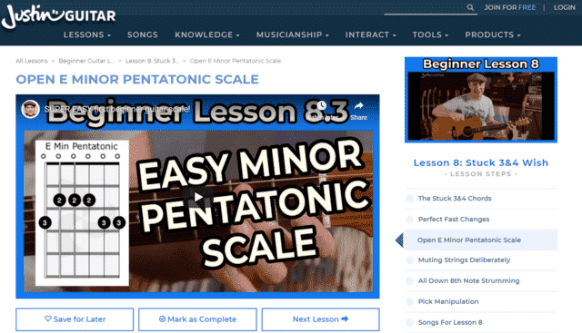 justinguitar learn guitar pentatonic lessons online