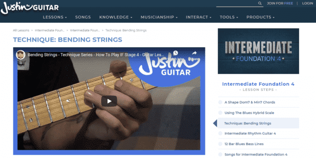 justinguitar learn guitar string bending lessons online
