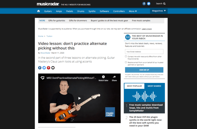 musicradar learn guitar alternate picking lessons online