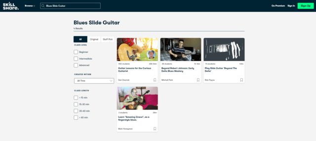 skillshare learn blues slide guitar lessons online