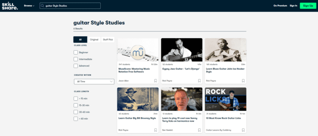 skillshare learn guitar style studies lessons online