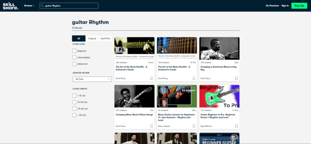 skillshare learn rhythm guitar lessons online