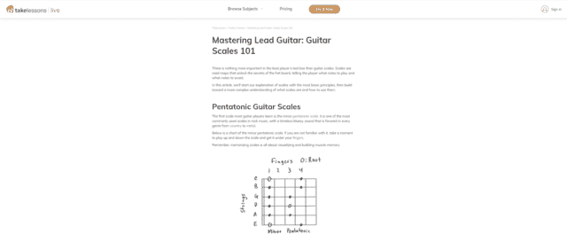 takelessons learn guitar scale and modes lessons online