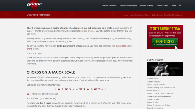 theguitarlesson learn guitar chords and progression lessons online