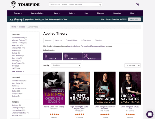truefire learn guitar applied theory lessons online