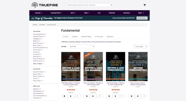truefire learn guitar fundamentals lessons online