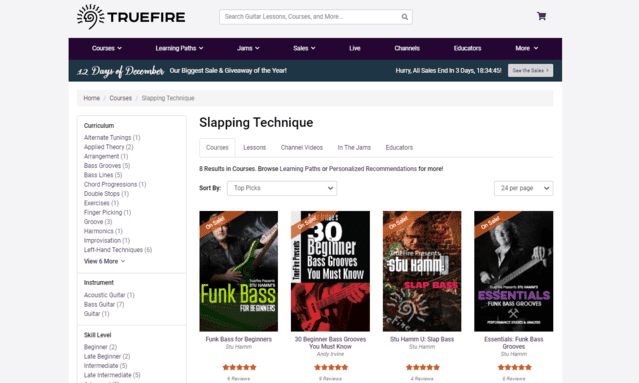 truefire learn guitar slapping techniques lessons online