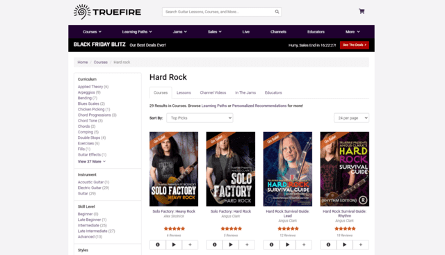 truefire learn hard rock metal guitar lessons online