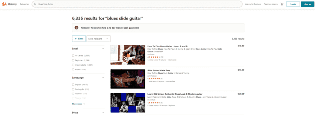 udemy learn blues slide guitar lessons online