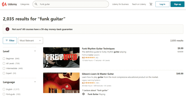 udemy learn funk guitar lessons online