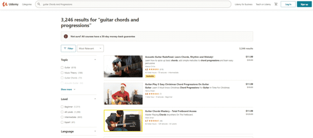 udemy learn guitar chords and progression lessons online