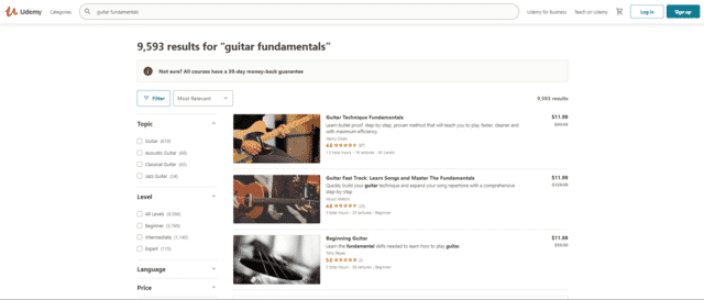 udemy learn guitar fundamentals lessons online