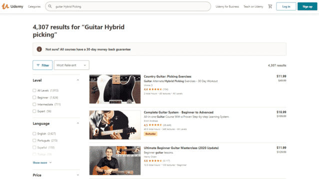 udemy learn guitar hybrid picking lessons online