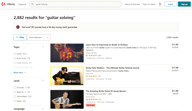 udemy learn guitar soloing lessons online
