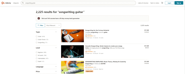 udemy learn guitar songwriting lessons online