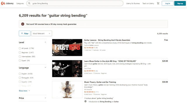 udemy learn guitar string bending lessons online