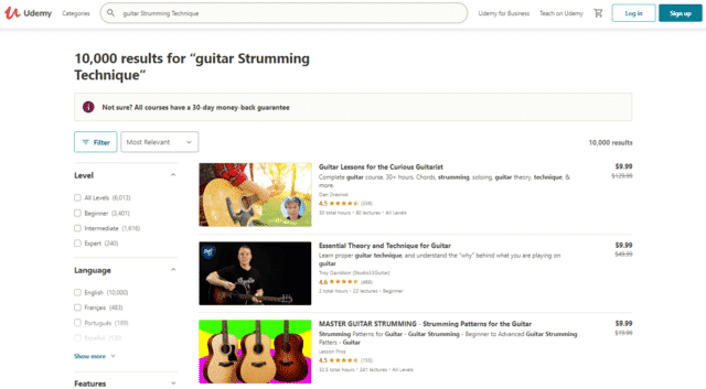 udemy learn guitar strumming techniques lessons online