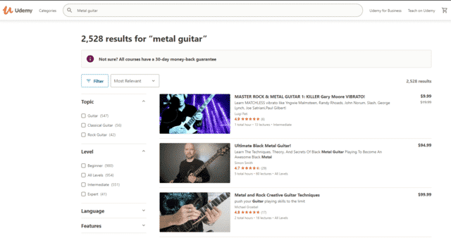 udemy learn hard rock metal guitar lessons online