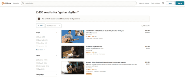 udemy learn rhythm guitar lessons online