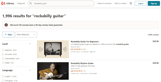 udemy learn rockabilly guitar lessons online