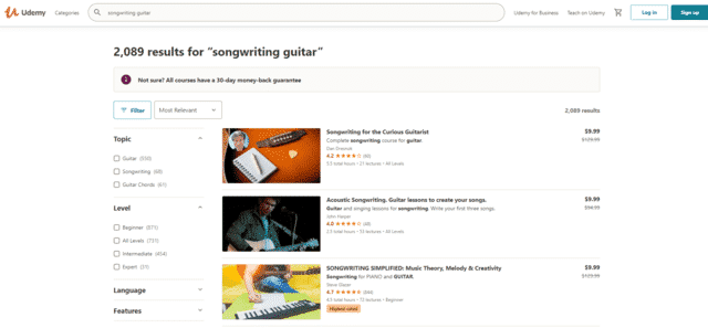 udemy learn singer songwriter guitar lessons online