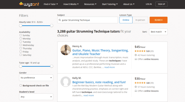 wyzant learn guitar strumming techniques lessons online
